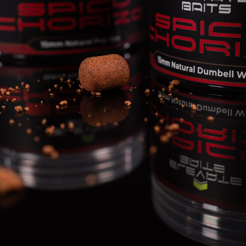 Elevate Baits Spicy Chorizo 15mm x 12mm Natural Dumbell Wafters